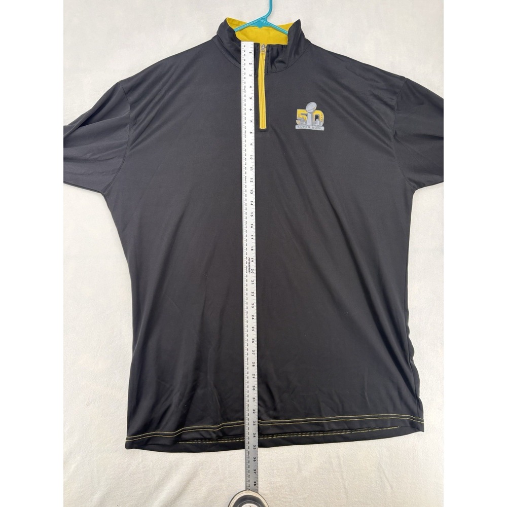 Majestic Super Bowl 50 NFL Long Sleeve Quarter Zip Pullover Shirt Men's 2XLT - Picture 11 of 14